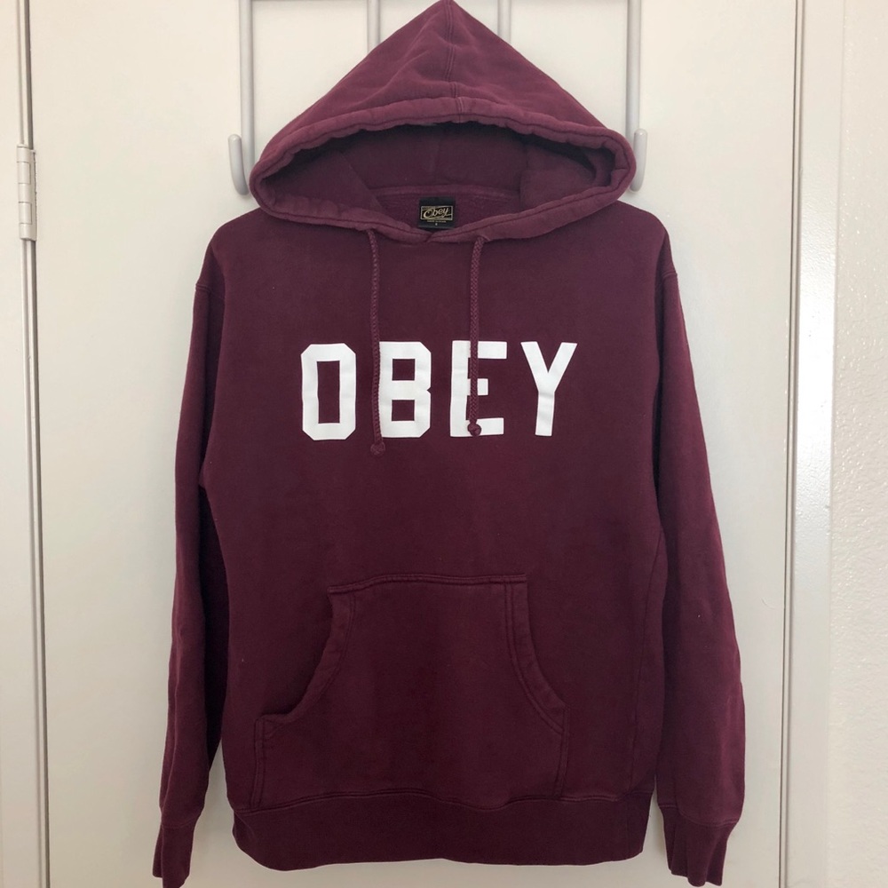 Burgundy Obey Hoodie